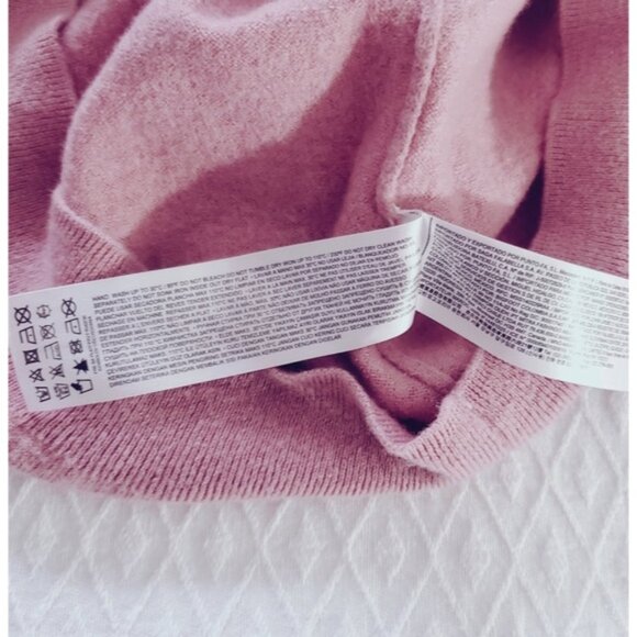 MANGO Selection 100% Wool Dusty Pink V Neck Pullover - Picture 3 of 8